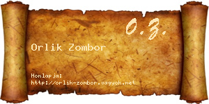 Orlik Zombor névjegykártya